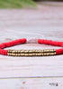 Boho Bracelet, White Blue Colorful Shell Gold